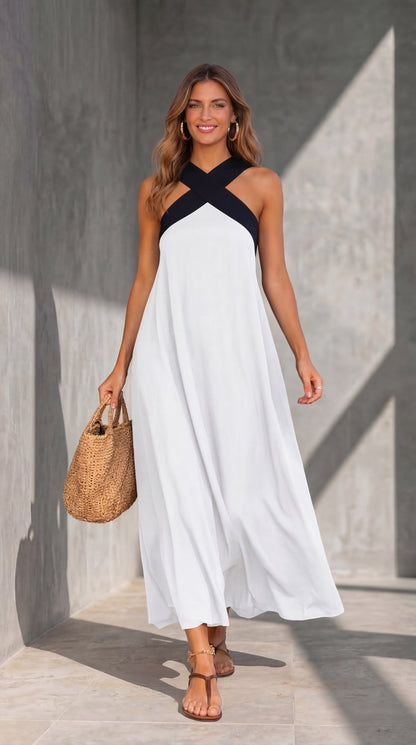 Delphine | Vestido cruzado con hombros descubiertos