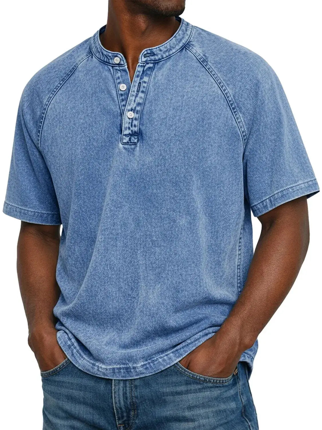 Leblanc · Camiseta Henley Vintage Lavada