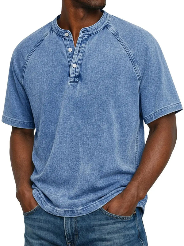 Leblanc · Camiseta Henley Vintage Lavada