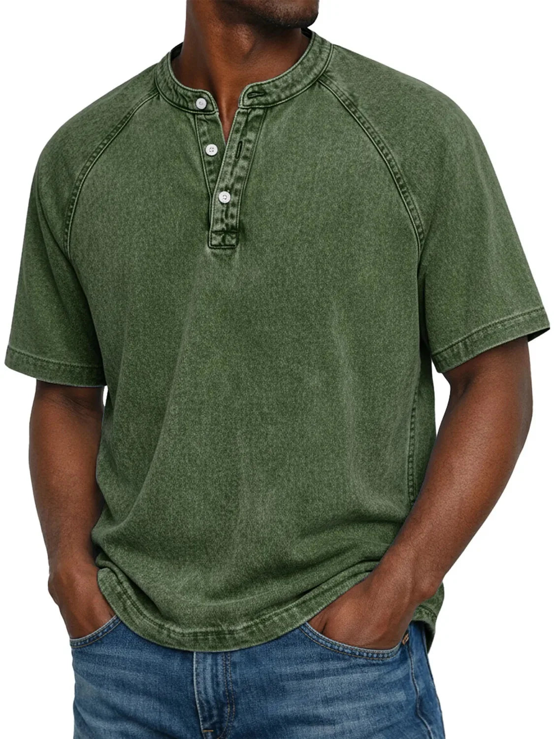 Leblanc · Camiseta Henley Vintage Lavada