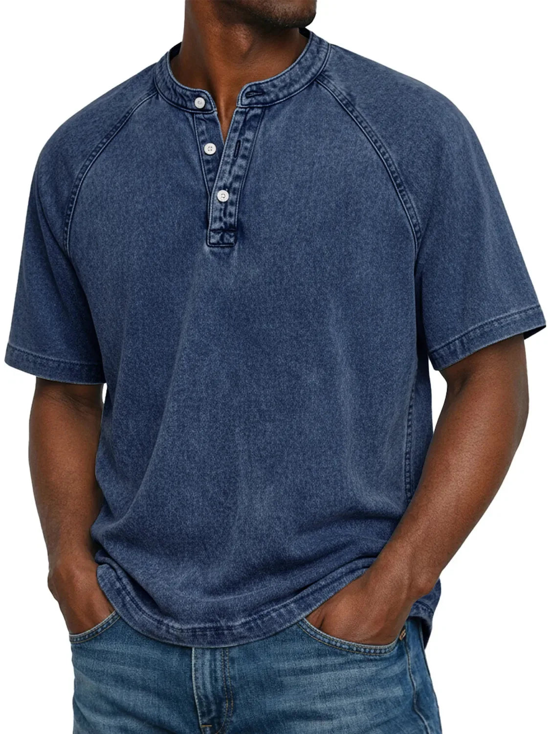 Leblanc · Camiseta Henley Vintage Lavada