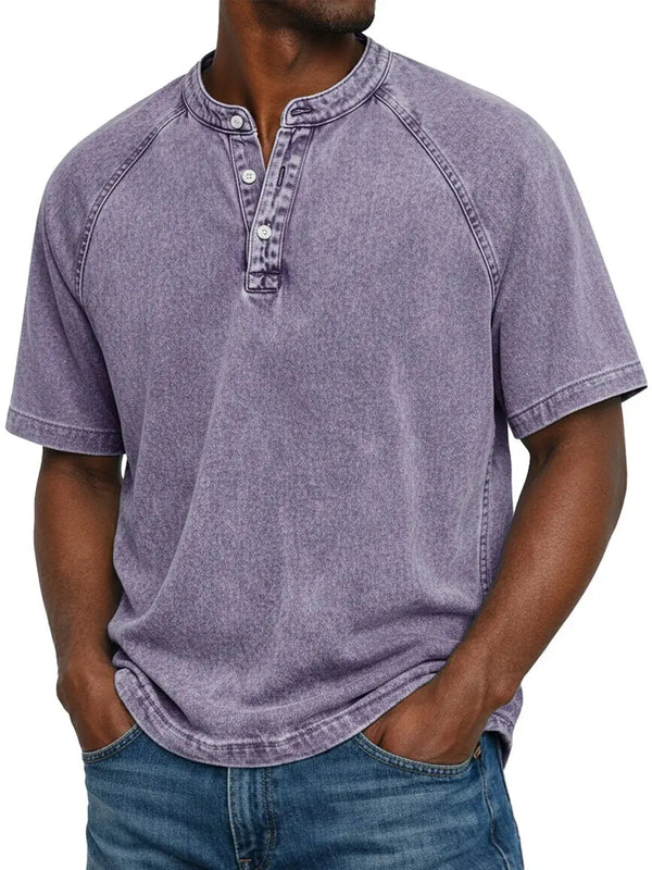 Leblanc · Camiseta Henley Vintage Lavada