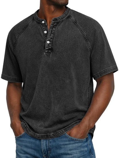 Leblanc · Camiseta Henley Vintage Lavada