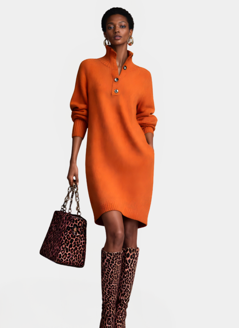 Constance | Vestido de punto suave con botones