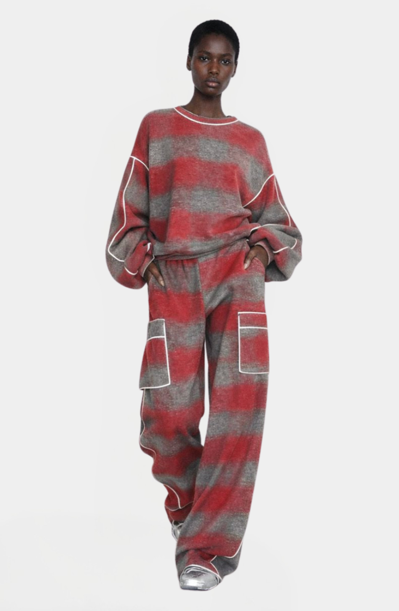 ASCEND | Conjunto Cuadros Rojo y Gris Streetwear