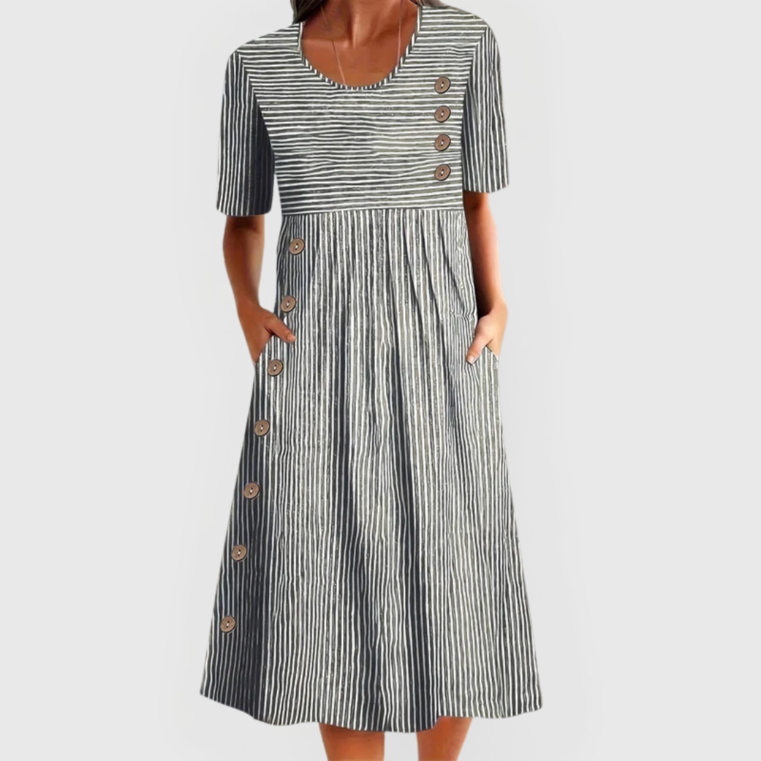 Jarna | Vestido midi de rayas