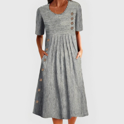 Jarna | Vestido midi de rayas