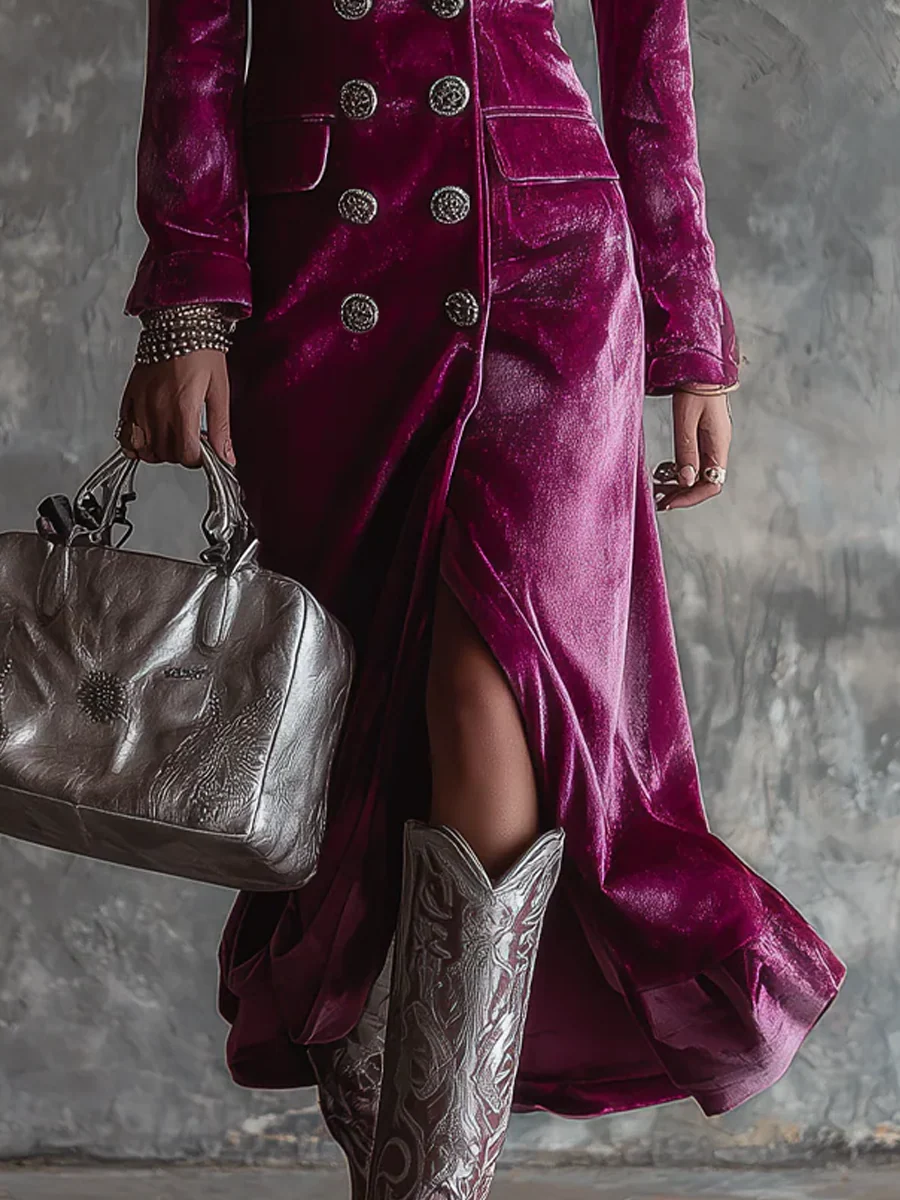 Victoria.Vestido blazer de terciopelo