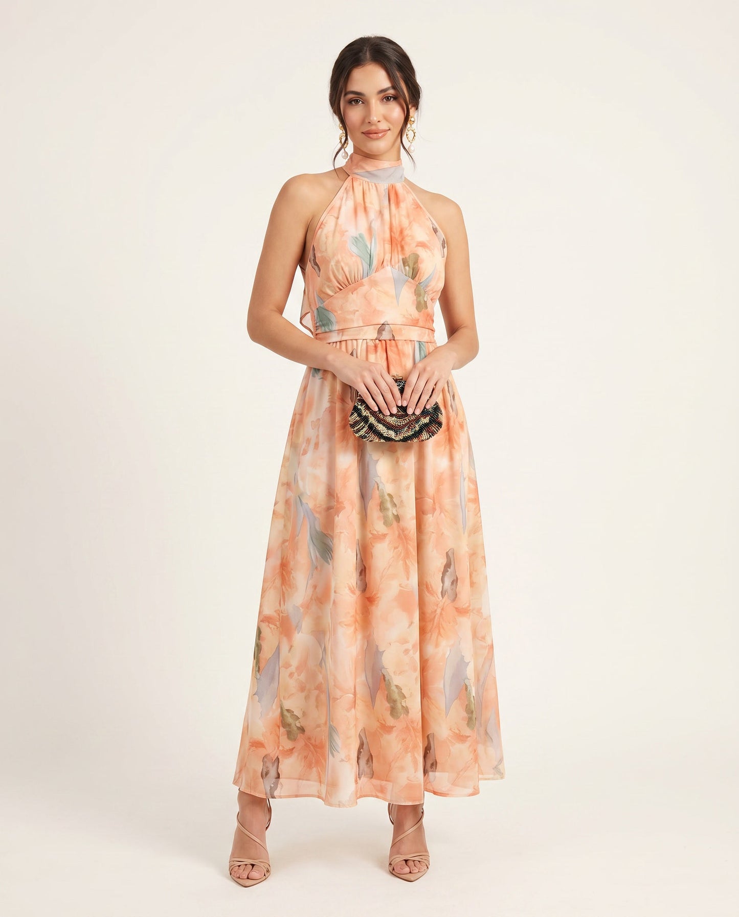 Valentina · Vestido Largo Halter Estampado