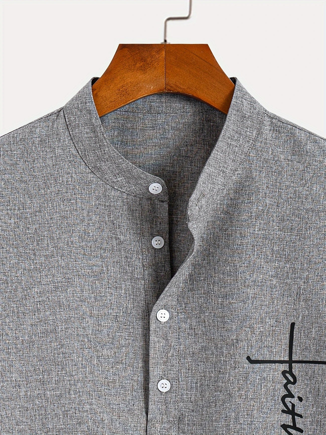 Adrián | Camisa elegante de manga corta con cuello mao