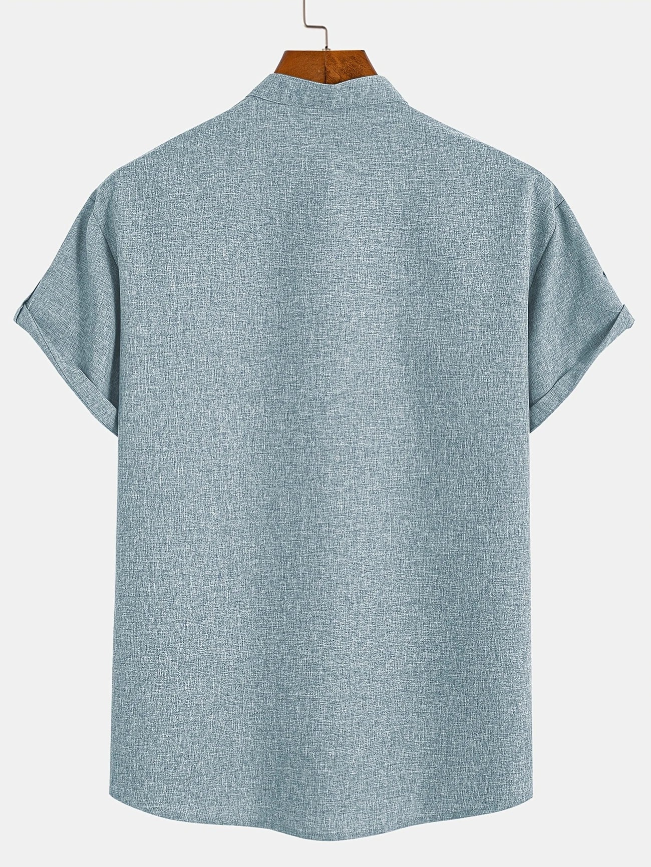 Adrián | Camisa elegante de manga corta con cuello mao