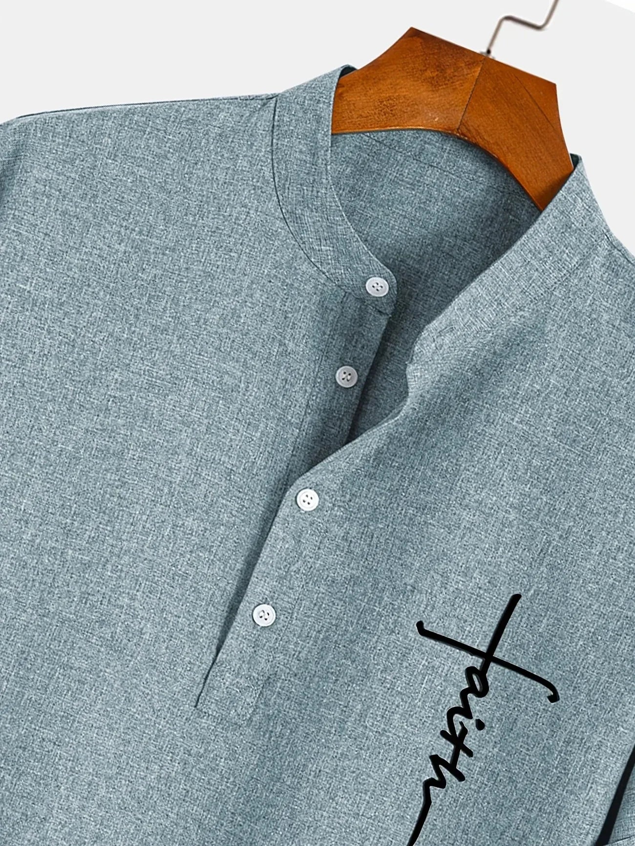 Adrián | Camisa elegante de manga corta con cuello mao