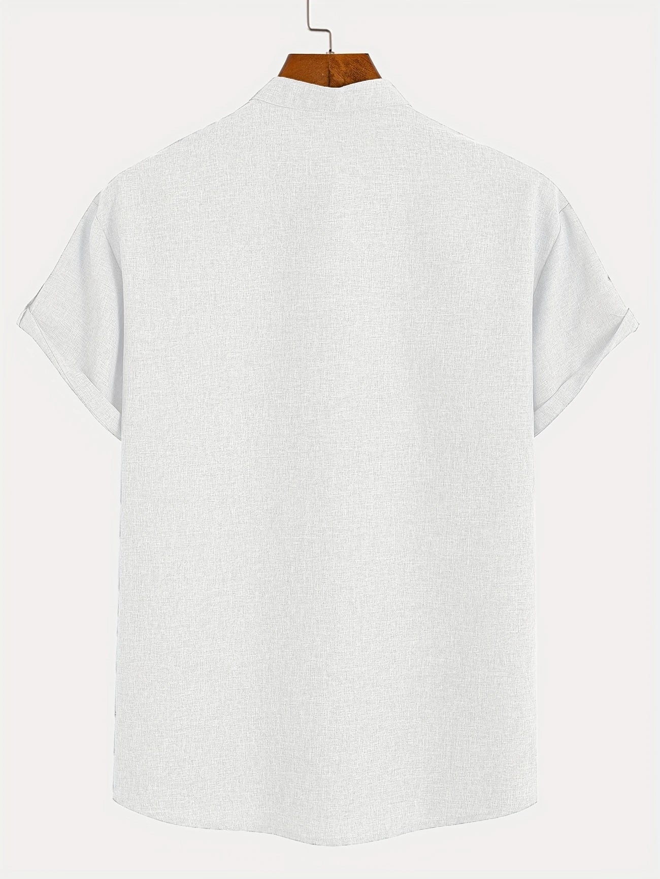 Adrián | Camisa elegante de manga corta con cuello mao