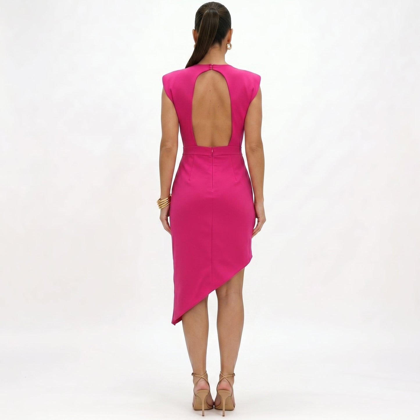 Aurora · Vestido Asimétrico con Hombros Estructurados