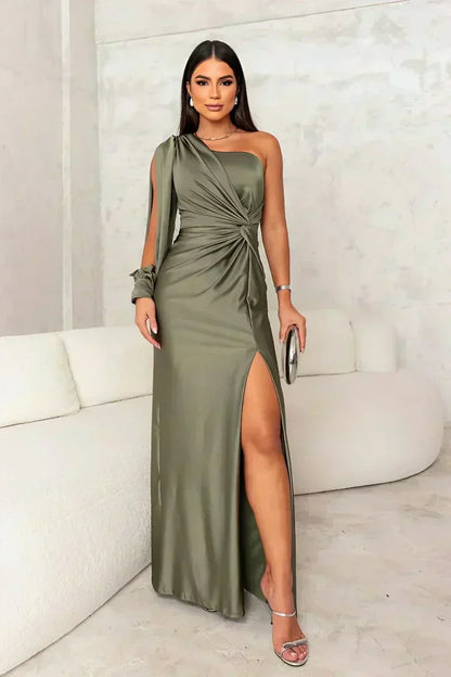 MELYSSA™ | VESTIDO LARGO SATINADO