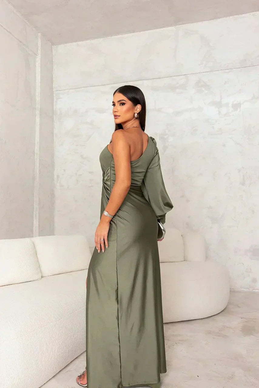 MELYSSA™ | VESTIDO LARGO SATINADO