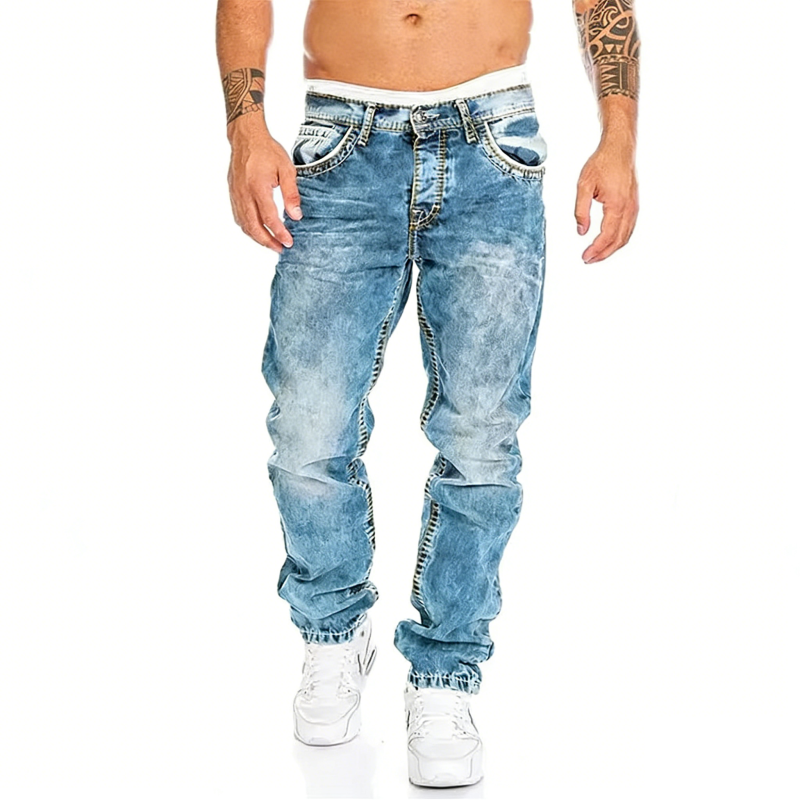 Kreative Stretch-Jeans für Herren, minimalistischer Stil, ideal für den Sommer, Emo-Stil
