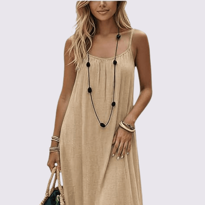 Câline · Vestido Midi con Detalle en Espalda