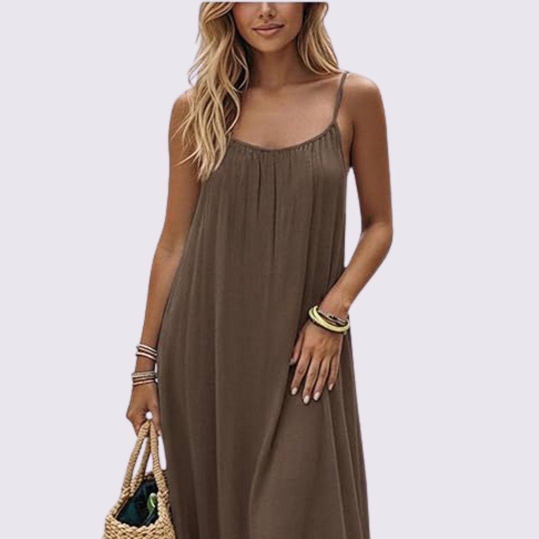 Câline · Vestido Midi con Detalle en Espalda