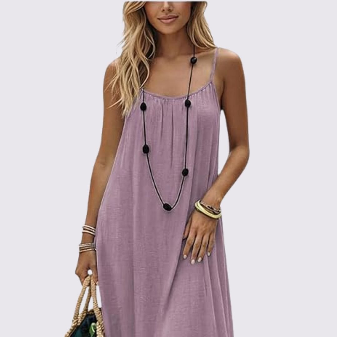 Câline · Vestido Midi con Detalle en Espalda