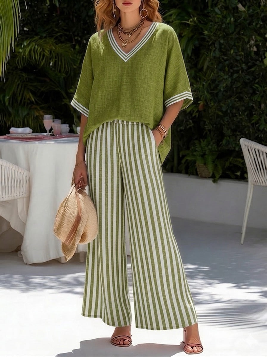 Valentina | Conjunto Suelto de Verano con Pantalón Fluido