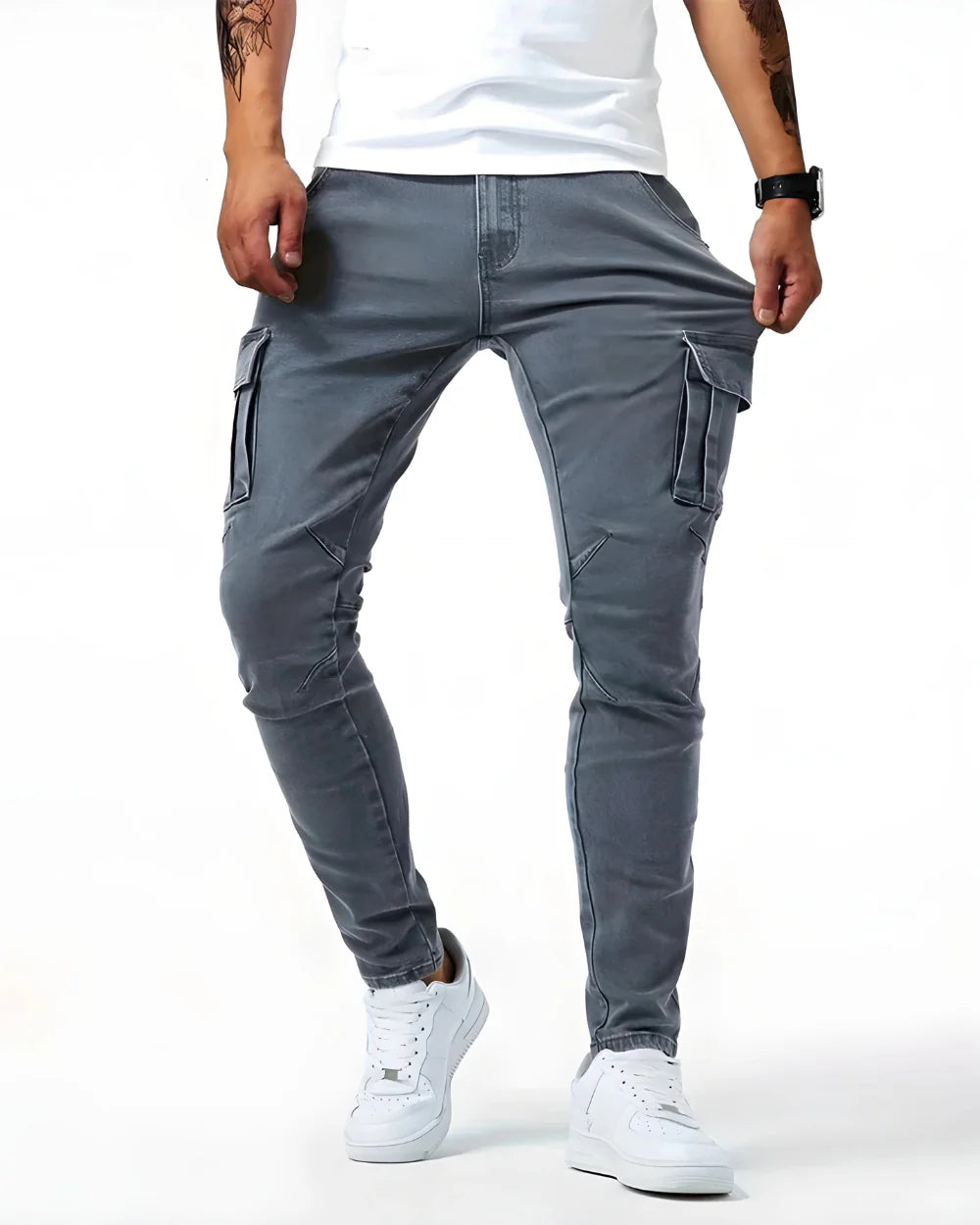 Pantalón Cargo Marino Elástico