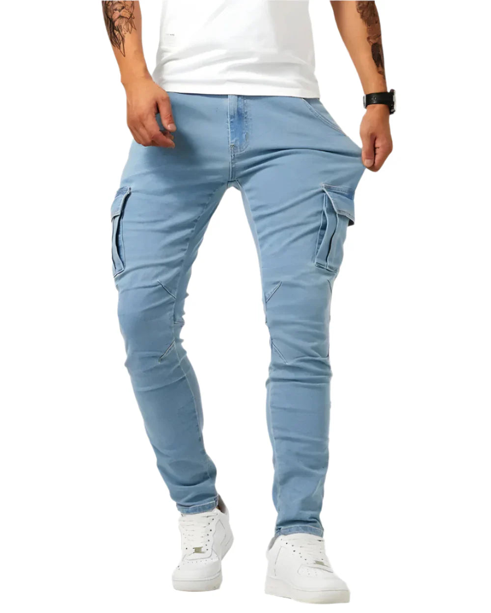 Pantalón Cargo Marino Elástico