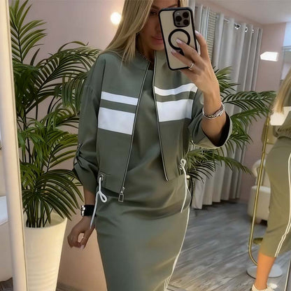 Ensemble veste et robe à col montant pour femme