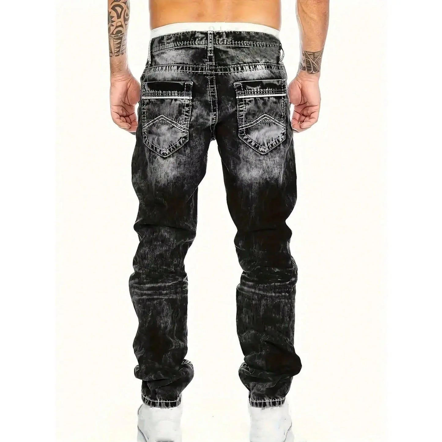 Kreative Stretch-Jeans für Herren, minimalistischer Stil, ideal für den Sommer, Emo-Stil